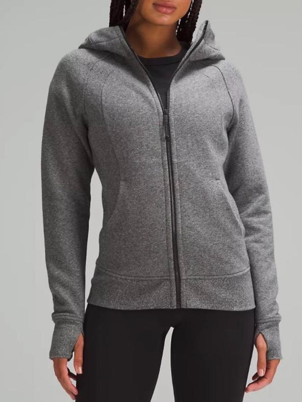 Lululemon full zip scuba jacket size 4 in heather grey